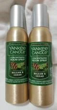 Yankee Candle Concentrated Room Spray BALSAM & CEDAR Odor Eliminate x2 Christmas