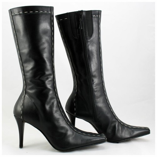 Lederstiefel Gr. 42 (US 11,5) Donald J Pliner High Heels Echtleder (#3409) - Bild 3 von 6
