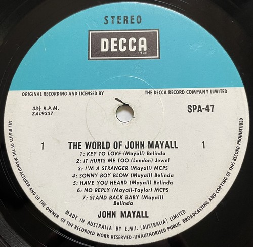 The World Of John Mayall Vinyl Record 12” 33 RPM SPA-47 Decca Records 1970 - Picture 14 of 24