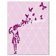 Banksy Butterfly Girl Stencil Street Art, Graffiti, Urban, Pop Culture Design