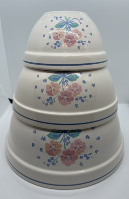 Treasure Craft Auntie Em 3 Pc Nesting Bowl Set Country Kitchen Granny Core