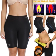 US Sweat Sauna Pants Thermo Body Shaper Waist Trainer Gym Suit Burning Thigh Fat