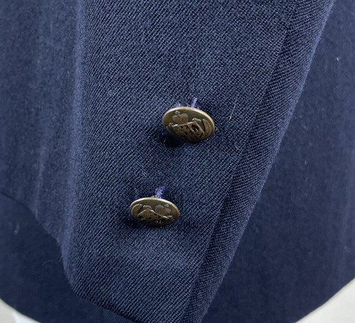 Vintage Pierre Cardin Blazer Mens 46R Navy Bronze Gold Buttons Flannel - Picture 2 of 11