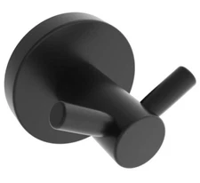 ICO Bath Volkano V62255 Crater Double Towel Hook In Matte Black.