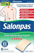 Salonpas Large Pain Relieving Patches, 6 Count, for Multi-Area Pain Relief