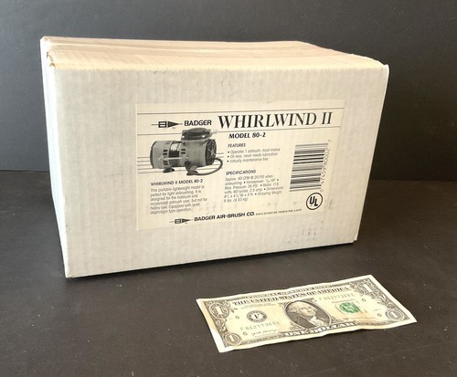 Badger Air-Brush Co. Model 80-2 Diaphragm Air Compressor Whirlwind II Unopen box