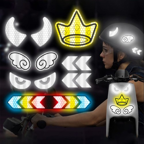 Motorcycle Helmet Decal Night Warning Sign Reflective Sticker Accesso/fw - Picture 7 of 21