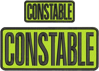 CONSTABLE EMBROIDERY PATCH 4X10 AND 2X5 HOOK ON BACK  ON BLACK