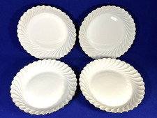 4 Assiettes creuses en porcelaine  blanche torse tranche doré HAVILAND  LIMOGES