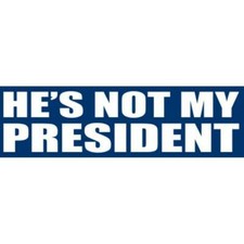 He's Not My President 3x10 Inch Anti Donald Trump Bumper Sticker Decal