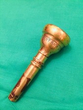 New York Bach-Old-style 1930's-Original Gold Plated Cornet Mouthpiece-7C-Nice 