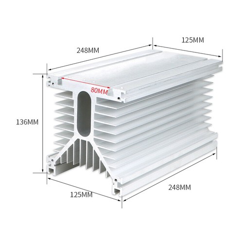 Dissipatore di calore in alluminio per relè semiconduttore trifase SSR dissipazione calore - Foto 12 di 23