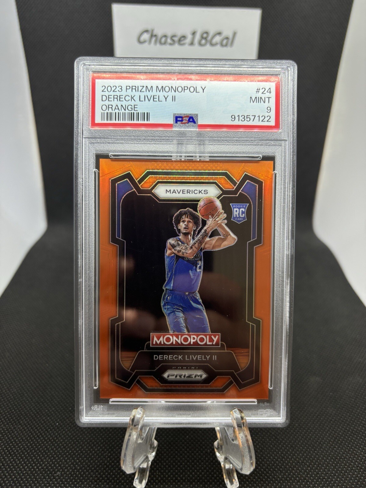 2023 Panini Prizm Monopoly Dereck Lively II Orange Rookie /124 PSA 9 RC SP