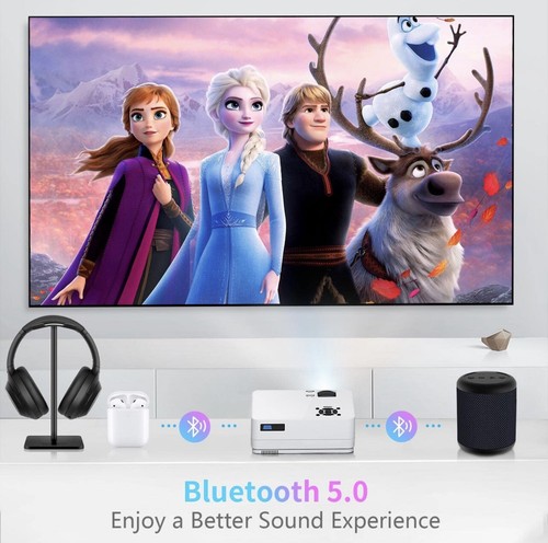 5G WiFi Native 1080P Projector with Bluetooth, Roconia 9000LM Full HD Movie - Picture 3 of 6