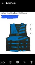 Airhead Men  s Trend Life Jacket Coast Guard Approved Blue SZ 4-6XL B10