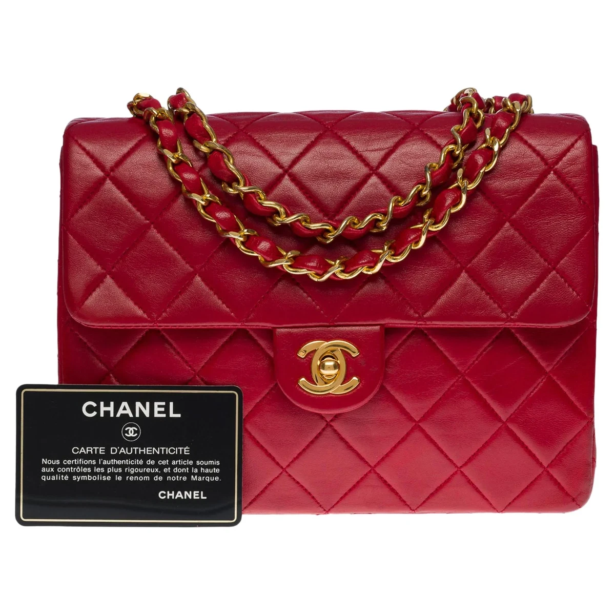 Chanel Red Classic Medium Double Flap Bag Lambskin Leather – l'Étoile de  Saint Honoré