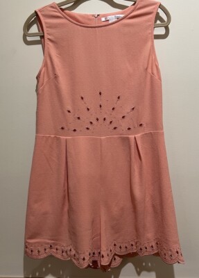 Ellison Sleeveless Romper ~ Peach Color Size Large