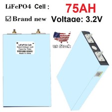 3.2V 75Ah Verified LiFePO4 Rechargeable Battery Pack Phosphate Multiple Purpose