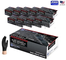 Advance Black Vinyl Nitrile Blend Powder-Free Gloves 5.5 mil, S M L XL 1000 PCS