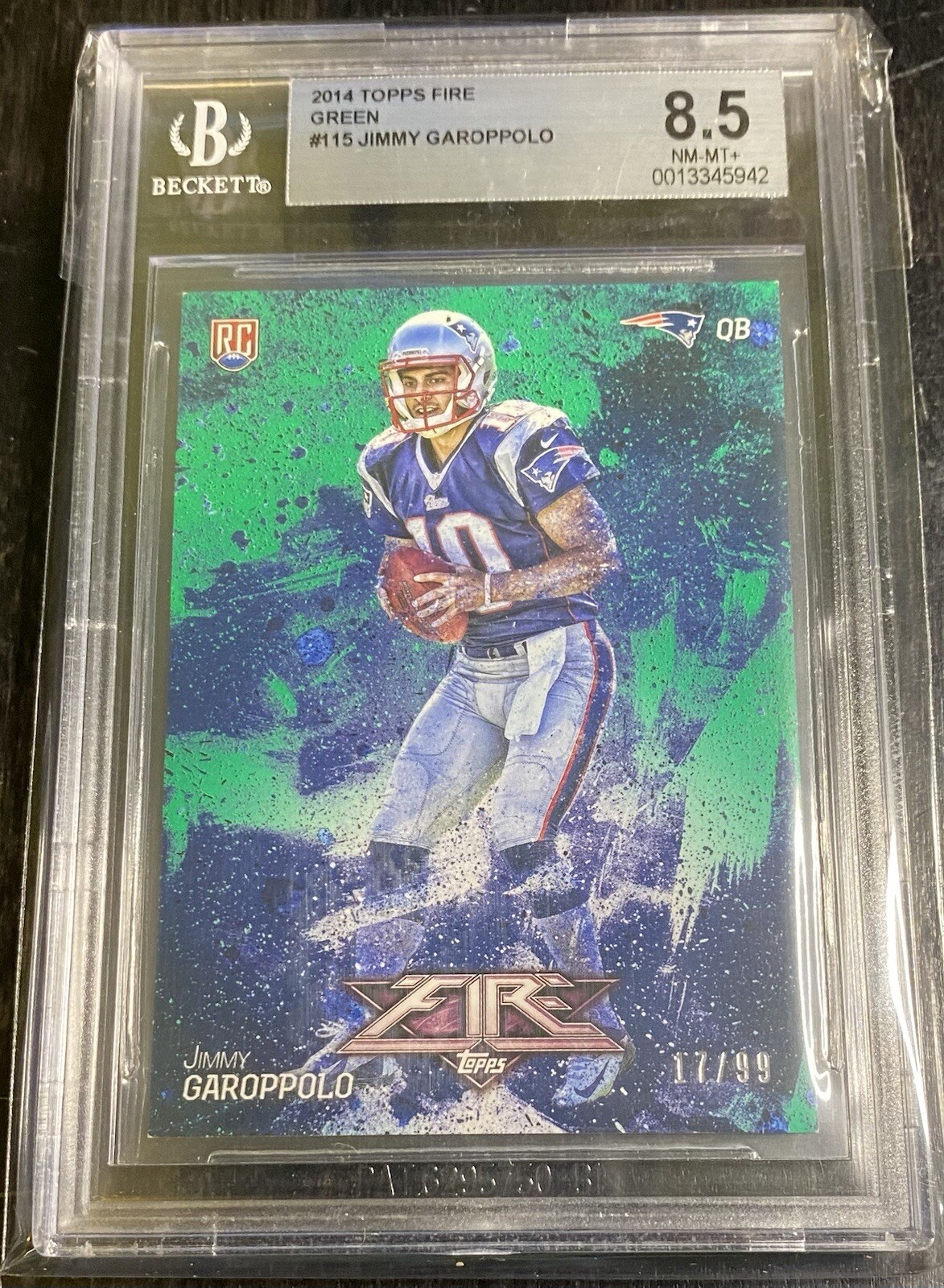 Jimmy Garoppolo Topps Fire #115 Green