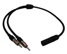 Car Radio Female to 2 Male Universal Antenna Splitter Adapter Cable 40-UV44