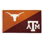 Texas A&M Aggies Ut Texas Longhorns House Divided Logo Rivalry Flag 3x5