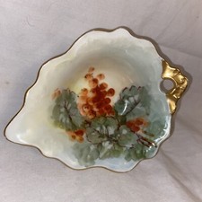 Limoges France Bowl Floral Gold Trip Decorative Handle