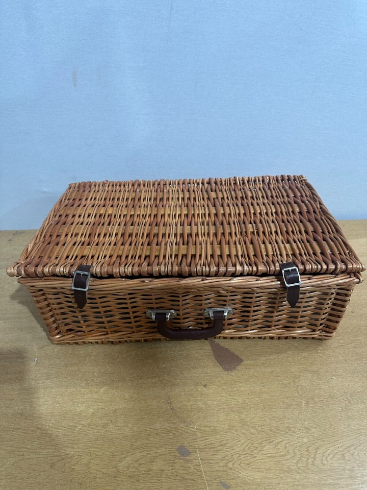 Optima John Lewis 4 Person Picnic Hamper Wicker Basket GC (AN_8569) eBay