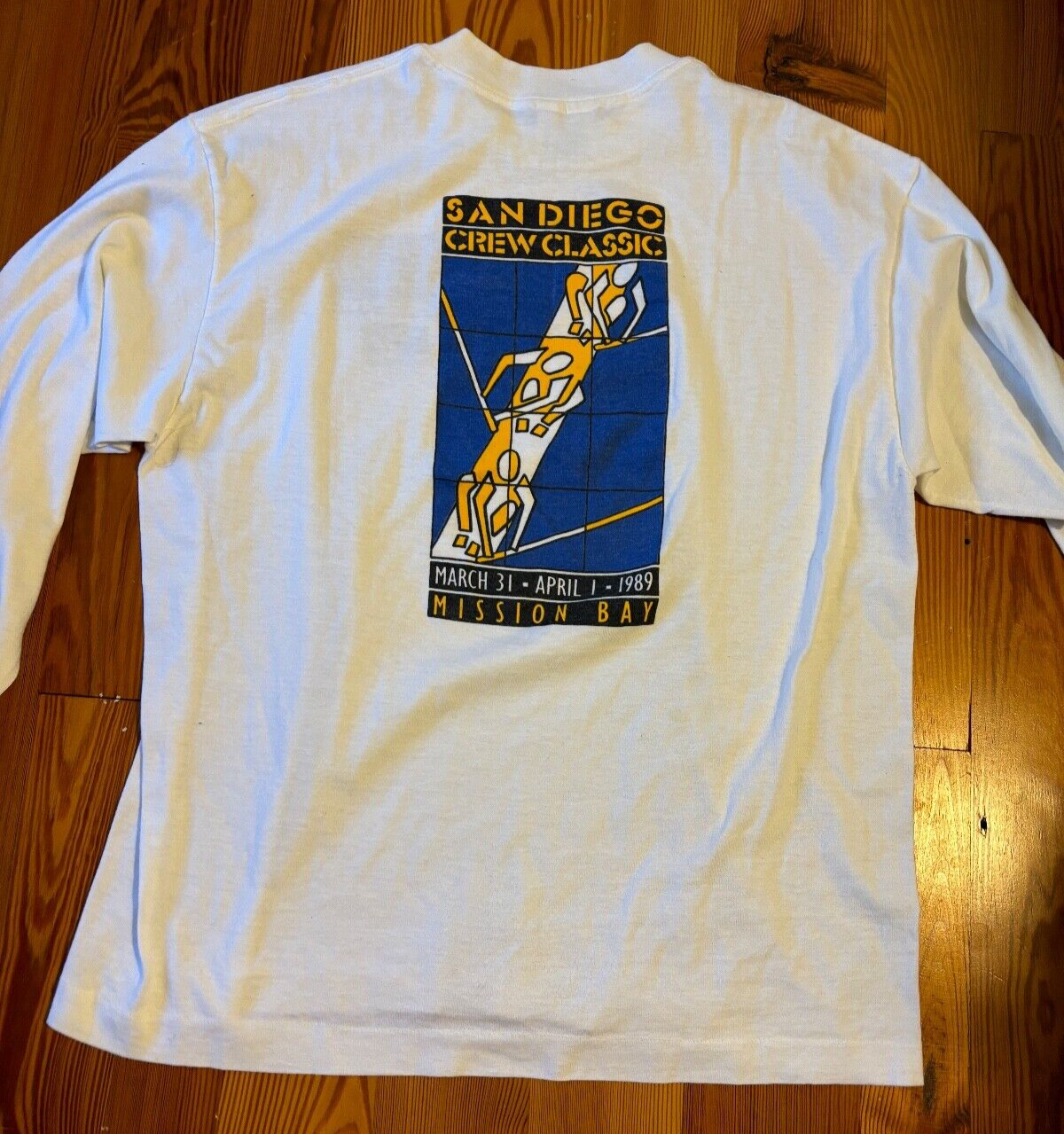 FILA T shirt partecipante canottaggio classico San Diego Crew vintage anni 80 1989 uomo S M