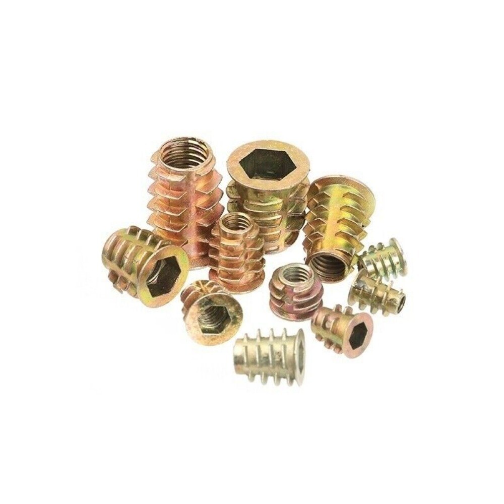 230Pcs THREADED HEX DRIVE INSERT FIXING WOOD SCREW INSERTS NUTS M4/M5/M6M8/M10