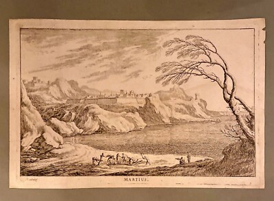 LUDOVICO MATTHIOLI - 18th c. Italian Etching - Martius - Windy Bay Landscape 