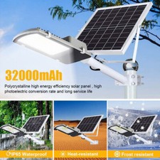 Super Bright Commercial Solar Street Light Dusk to Dawn Road Lamp+Pole+Remote