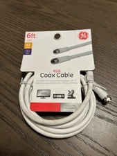 GE 33602 6' RG6 Coax Cable, White