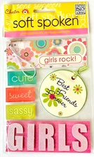 👑 GIRLS ROCK STICKERS Layer Cute Sassy BFF Glitter Epoxy Gems MAMBI soft spoken
