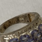 Vintage Tanzanite and Diamond Sterling Silver Size 7 Ring 5.4g — photo 4
