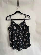 so tank top navy blue Size S Polyestwr V Neck