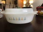 VTG Anchor Hocking Fire King CANDLE GLOW Oval 1.5 QT Baking Dish & Lid #433