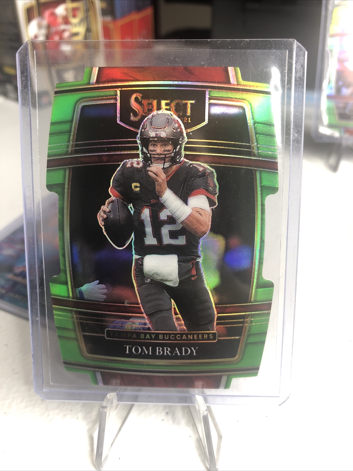 Tom Brady Neon Green Select Concourse Diecut 2021 314/349