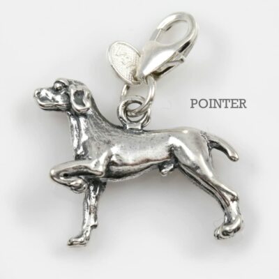 Zeiger Hund Charm 3-dimensional massiv Sterlingsilber