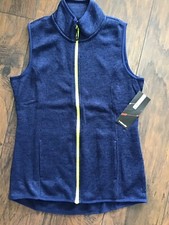 Head Sweater Knit Vest Slim Medieval Blue Heather Women Zip Size Medium Nwt A1