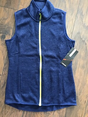 Head Sweater Knit Vest Slim Medieval Blue Heather Women Zip Size Medium NWT A1