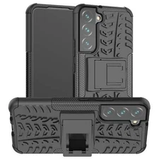 AMZER Dual Layer Hybrid Warrior Case With Stand Cover For Samsung Galaxy S22 5G