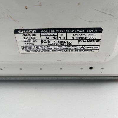 Working Sharp Half Pint Carousel Microwave Oven Model R-120DR