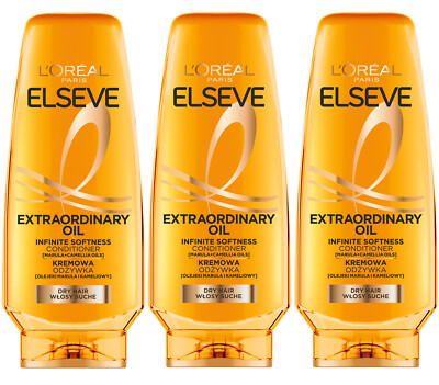 3 L'OREAL ELSEVE Extraordinary Oil Nourishing Conditioner for Dry Hair 200ml
