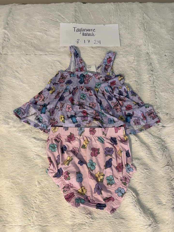 Posh peanut Disney tropical angel peplum bummie set size 18 months NWOT