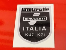 LAMBRETTA LI SX TV GP SILVER AND BLACK INNOCENTI 75MM  60MM DECAL STICKER