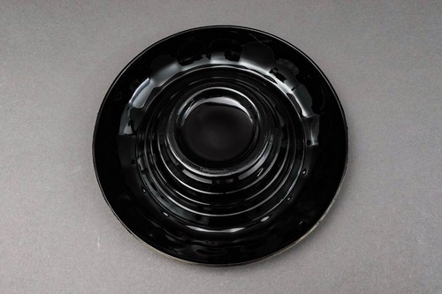 Paden City Ebony Black Forest Silver Overlay & Glass Rolled Console Bowl - Picture 7 of 8