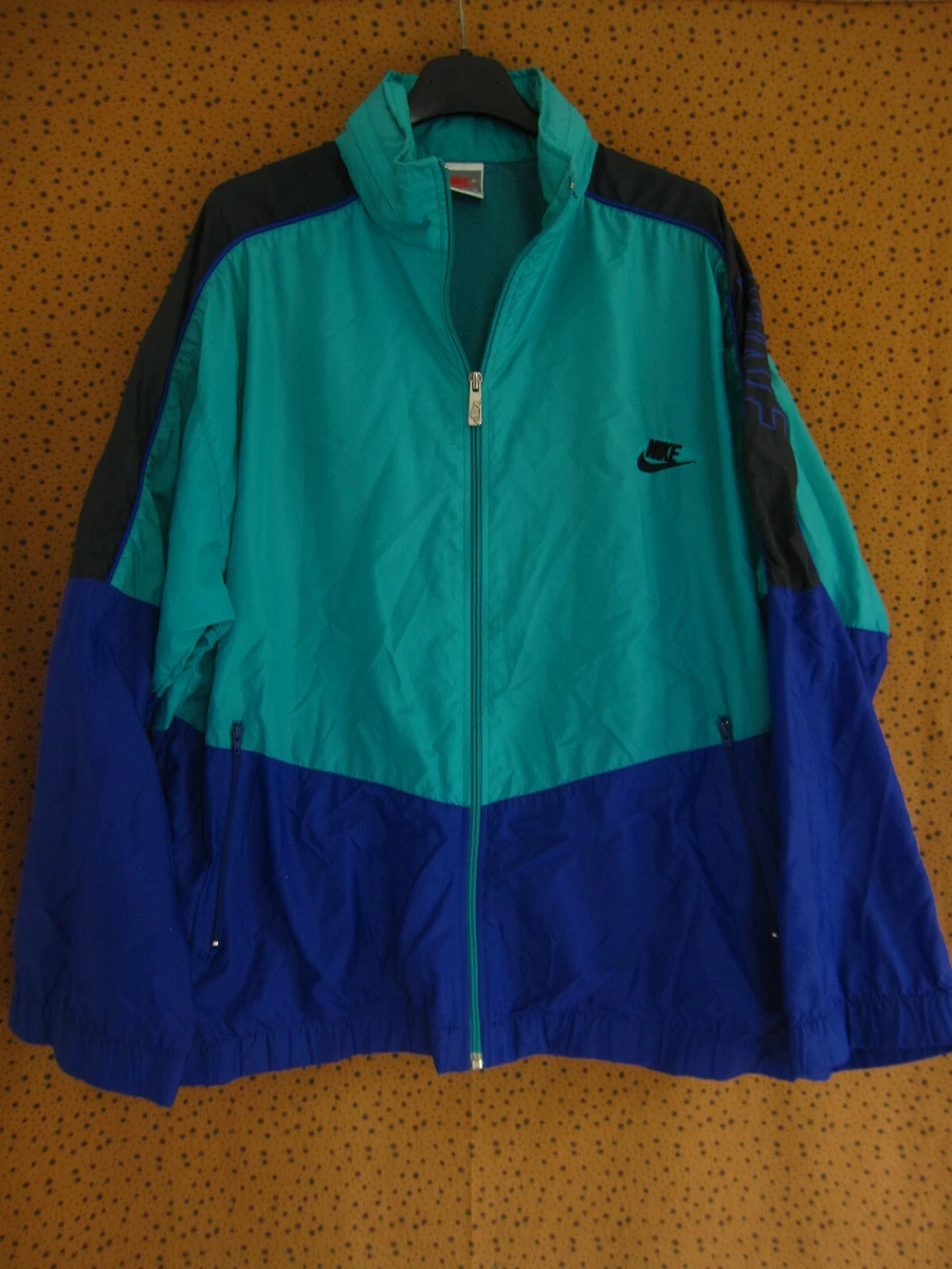 Veste Nike coupe vent à capuche pluie 90'S Nylon Vintage Jacket tracksuit -  M