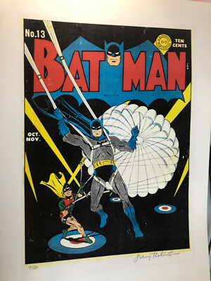 Jerry Robinson SIGNIERT Batman #13 Kunstdruck Giclée ORIGINAL 9/10 Poster Vin...