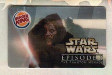 BURGER KING Star Wars, The Phantom Menace ( 2005 ) Lenticular Gift Card ( $0 )